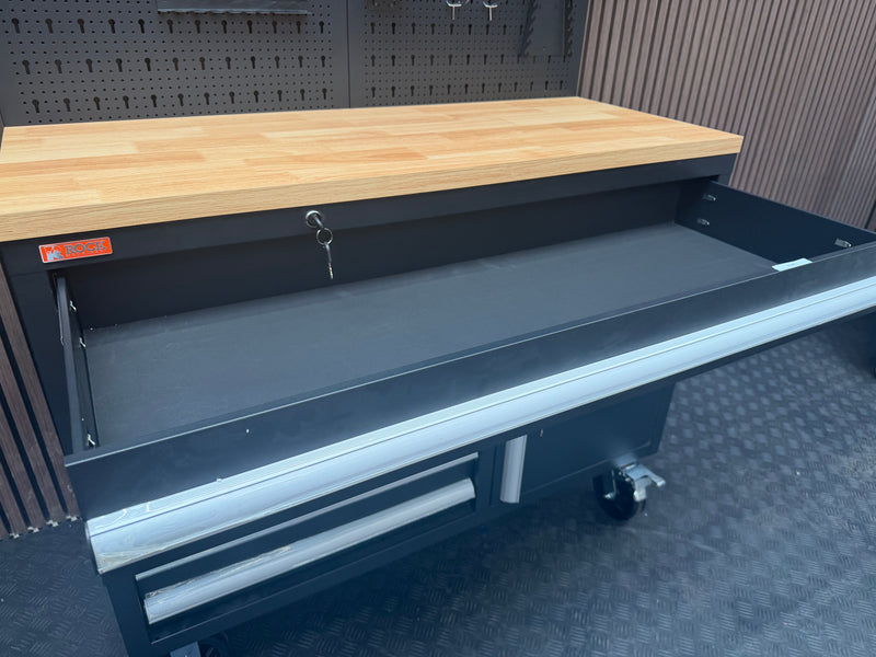 Load image into Gallery viewer, Rock RT-063 47" Steel wooden toped tool chest with draws and cabinets