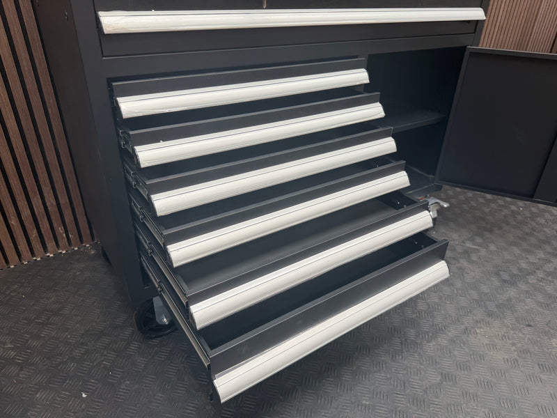 Load image into Gallery viewer, Rock RT-063 47" Steel wooden toped tool chest with draws and cabinets