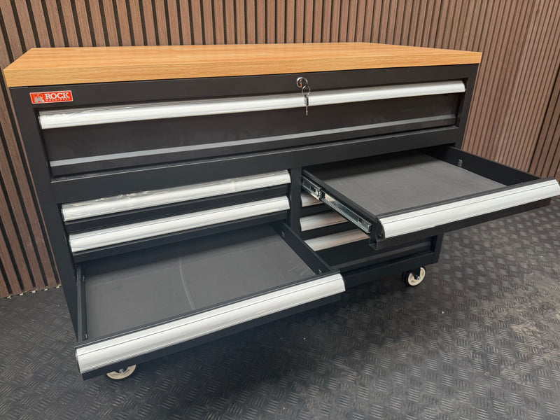 Load image into Gallery viewer, Rock RT-043 Steel 47" Tool chest with wooden top and drawers
