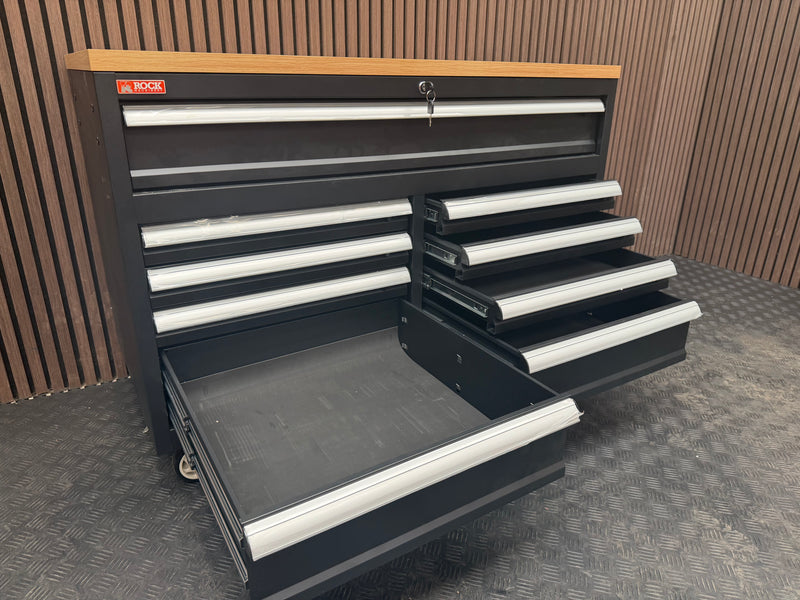 Load image into Gallery viewer, Rock RT-043 Steel 47" Tool chest with wooden top and drawers
