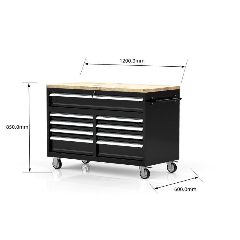 Load image into Gallery viewer, Rock RT-043 Steel 47" Tool chest with wooden top and drawers
